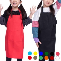 Kids apron with 2 pockets for cooking painting baking
